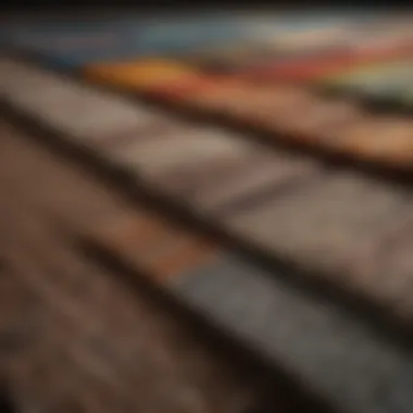 A variety of carpet types displaying textures and colors