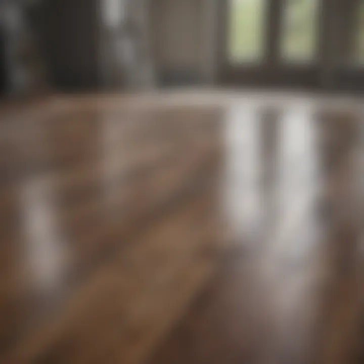 Professional installer working on hardwood flooring