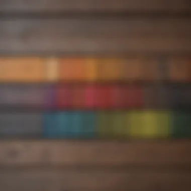 Palette of Decking Stain Colours A vibrant array of decking stain colours displayed on wood samples
