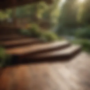 Deck Harmonizing with Outdoor Environment A beautifully stained deck blending seamlessly with the outdoor landscape