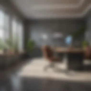 Spatial Efficiency and Aesthetic in Contemporary Office Space Contemporary office space illustrating spatial efficiency and aesthetic
