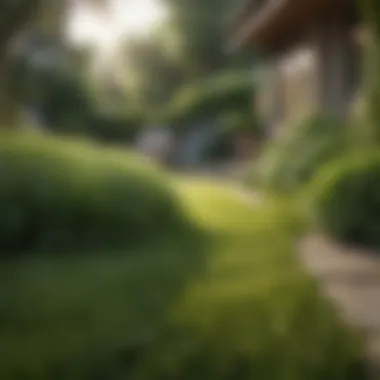 Elegant Grass Landscaping in a Garden Beautifully landscaped garden with grass areas
