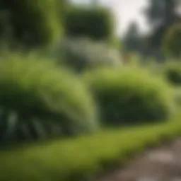 Lush green lawn showcasing diverse grass types