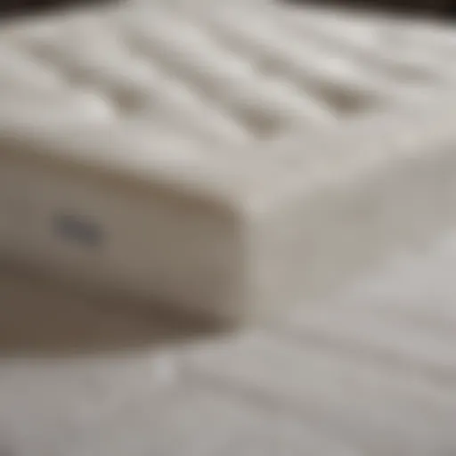 Close-up of a memory foam mattress covered with a premium protector