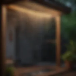Elegant rain chain cascading water