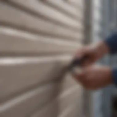 Close-up of high-quality vinyl paint being applied to the siding