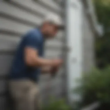 Professional team working meticulously on vinyl siding