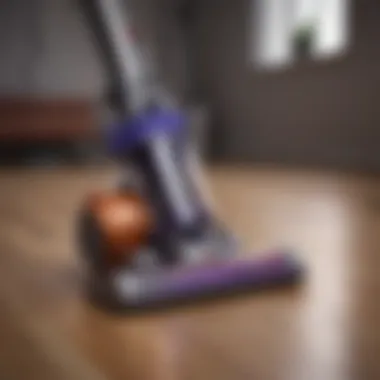 Dyson Vacuum in Action on Hardwood Dyson vacuum in action on a hardwood floor