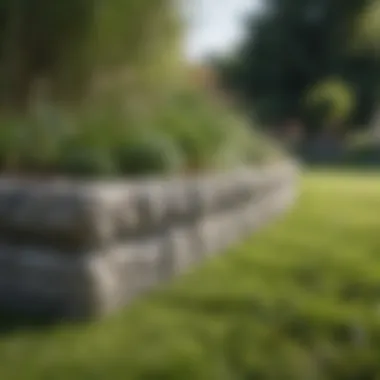 Durable Stone Edging Durable stone edging providing a clear separation between grass and garden