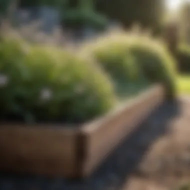 Elegant Wooden Garden Edging Elegant wooden garden edging enhances a flower bed