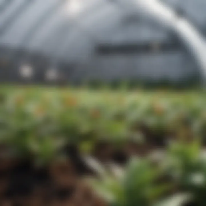 Close-up of temperature regulation inside a plant tent