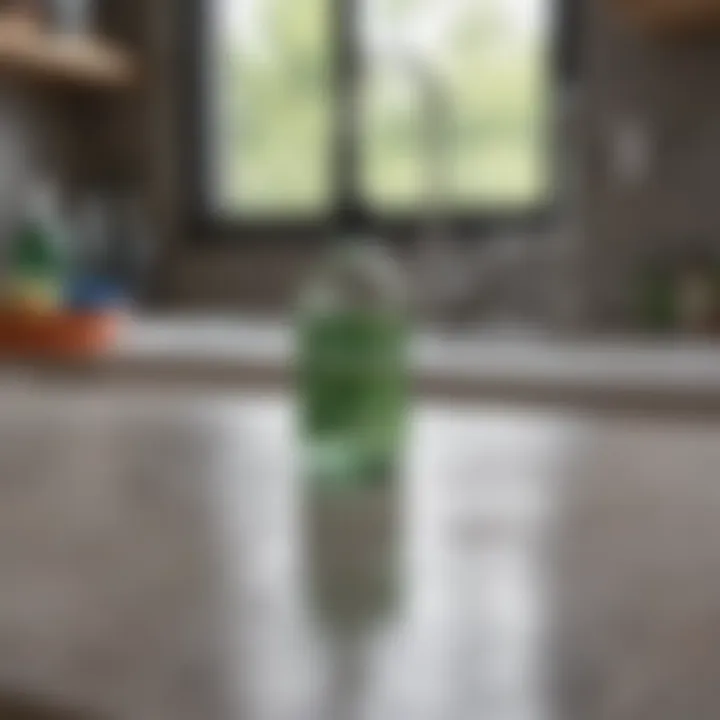 Eco-friendly cleaning products on a countertop