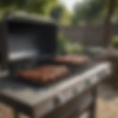 An array of different types of barbecue grills showcased outdoors.