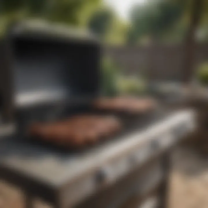 An array of different types of barbecue grills showcased outdoors.
