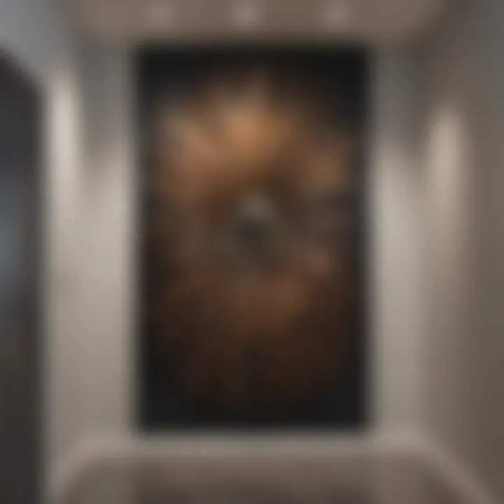 Unique wall sculpture creating a focal point in a hallway