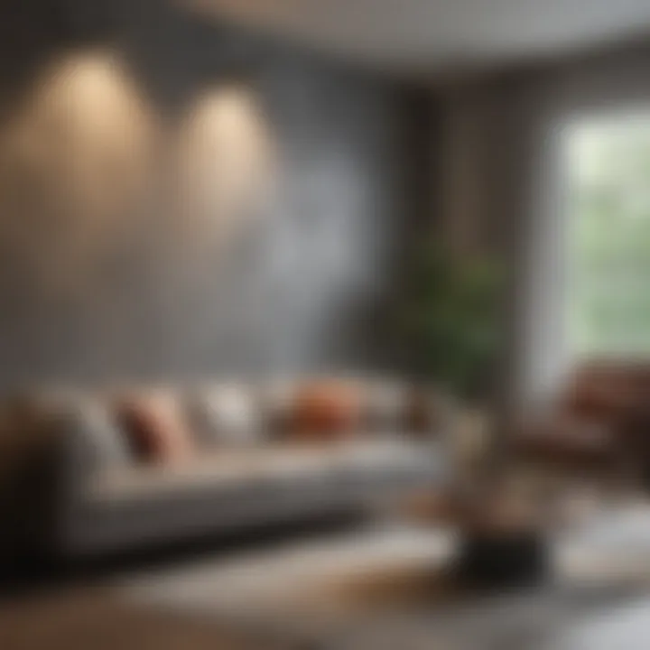Inviting living space featuring textured wall treatment