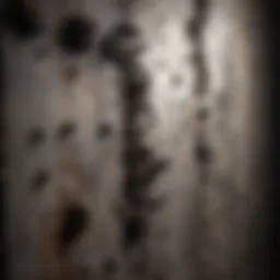 Close-up of black mold on a wall
