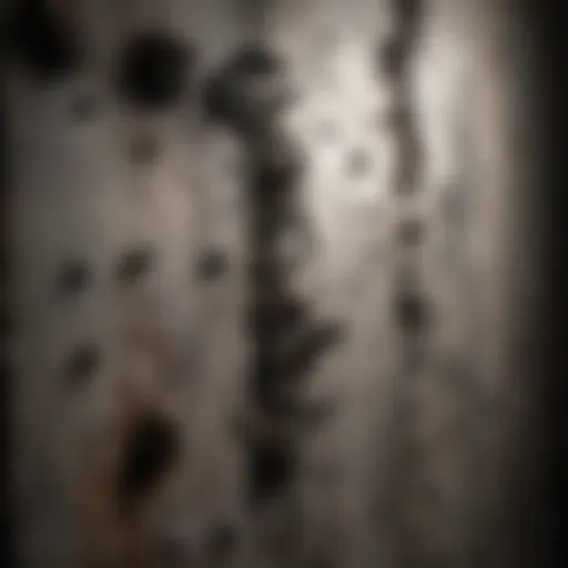 Close-up of black mold on a wall