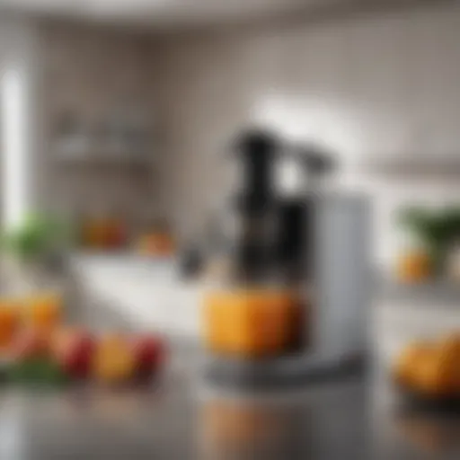 Elegant cold press juicer on a kitchen countertop