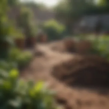 An organized community garden integrating coffee grounds