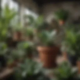 Diverse selection of house plants on display in a local nursery