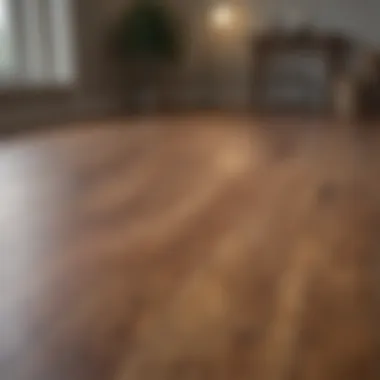 Before and after comparison of a wood floor highlighting the transformation