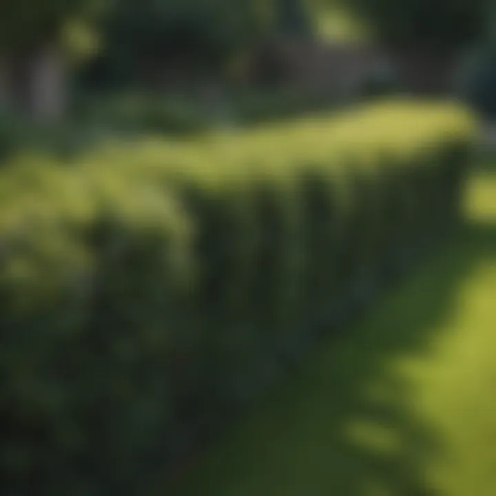 Hedge forming a natural border in a landscaped yard